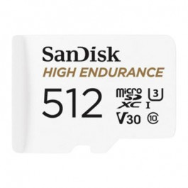 SanDisk 512 GB microSDXC High Endurance UHS-I U3 V30 + SD adapter (SDSQQNR-512G-GN6IA)