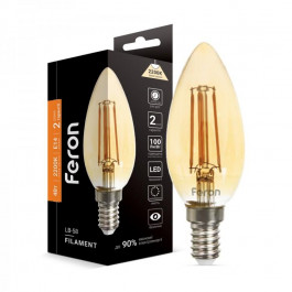 FERON LED LB-58 C37 4W 2200K 230V E14 филамент золото (01521)