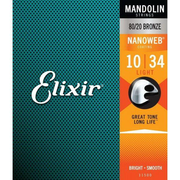 Elixir 11500 Mandolin 80/20 Bronze with Nanoweb Coating Light 10/34 - зображення 1
