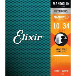 Elixir 11500 Mandolin 80/20 Bronze with Nanoweb Coating Light 10/34