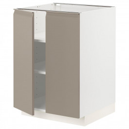 IKEA METOD Нижня шафа/полиці/2 дверцята, білий/Upplov матовий темно-бежевий, 60x60 см (094.917.58)