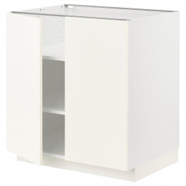 IKEA METOD Нижня шафа/полиці/2 дверцята, білий/Vallstena білий, 80x60 см (495.071.25)