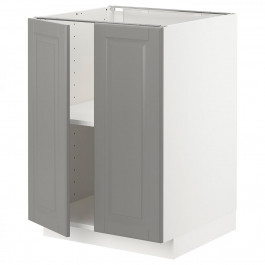 IKEA METOD Нижня шафа/полиці/2 дверцята, білий/сірий Bodbyn, 60x60 см (094.670.65)