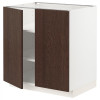 IKEA METOD Нижня шафа/полиці/2 дверцята, білий/Sinarp коричневий, 80x60 см (294.559.95) - зображення 1