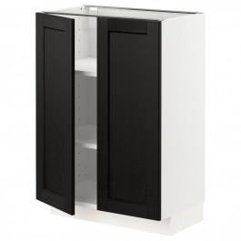 IKEA METOD Нижня шафа/полиці/2 дверцята, білий/чорний тонований Lerhyttan, 60x37 см (394.635.46)