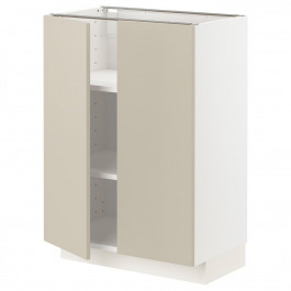 IKEA METOD Нижня шафа/полиці/2 дверцята, білий/Хавсторп бежевий, 60x37 см (594.681.28)