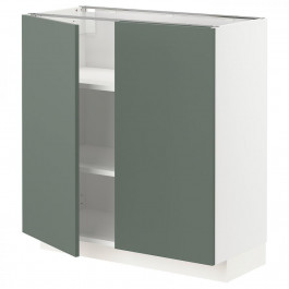 IKEA METOD Нижня шафа/полиці/2 дверцята, білий/Бодарп сіро-зелений, 80х37 см (594.559.51)