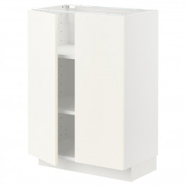IKEA METOD Нижня шафа/полиці/2 дверцята, білий/Vallstena білий, 60x37 см (395.071.35)