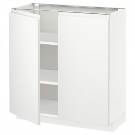 IKEA METOD Нижня шафа/полиці/2 дверцята, білий/Voxtorp матовий білий, 80x37 см (394.663.66)