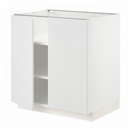 IKEA METOD Нижня шафа/полиці/2 дверцята, білий/Stensund білий, 80x60 см (394.545.99)