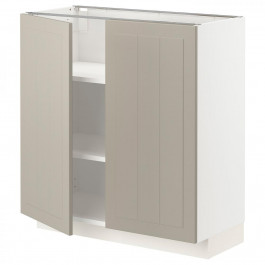 IKEA METOD Нижня шафа/полиці/2 дверцята, білий/Stensund beige, 80x37 см (694.619.61)