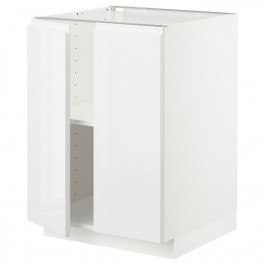 IKEA METOD Нижня шафа/полиці/2 дверцята, білий/Voxtorp глянець/білий, 60x60 см (994.592.02)