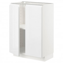 IKEA METOD Нижня шафа/полиці/2 дверцята, білий/Voxtorp глянець/білий, 60x37 см (194.661.26)
