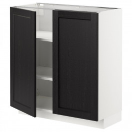 IKEA METOD Нижня шафа/полиці/2 дверцята, білий/чорний тонований Lerhyttan, 80x37 см (594.552.58)