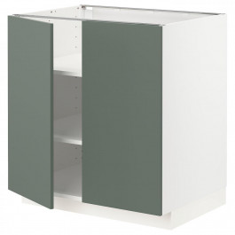 IKEA METOD Нижня шафа/полиці/2 дверцята, білий/Бодарп сіро-зелений, 80x60 см (494.651.54)