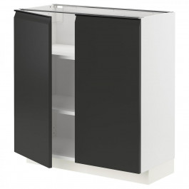IKEA METOD Нижня шафа/полиці/2 дверцята, білий/Upplov матовий антрацит, 80x37 см (394.930.77)
