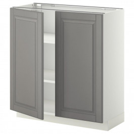 IKEA METOD Нижня шафа/полиці/2 дверцята, білий/сірий Bodbyn, 80x37 см (494.623.77)