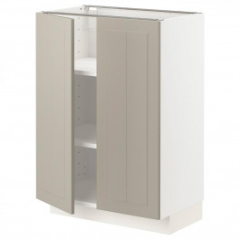 IKEA METOD Нижня шафа/полиці/2 дверцята, білий/Stensund beige, 60x37 см (494.560.79)