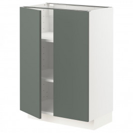 IKEA METOD Нижня шафа/полиці/2 дверцята, білий/Бодарп сіро-зелений, 60x37 см (094.686.73)