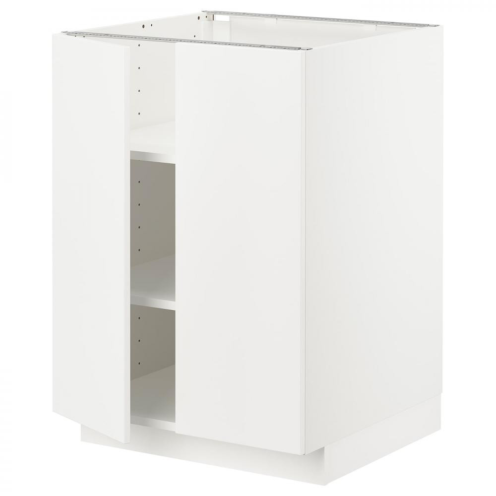 IKEA METOD Нижня шафа/полиці/2 дверцята, білий/Veddinge білий, 60x60 см (794.557.33) - зображення 1