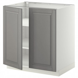 IKEA METOD Нижня шафа/полиці/2 дверцята, білий/сірий Bodbyn, 80x60 см (694.594.06)