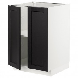 IKEA METOD Нижня шафа/полиці/2 дверцята, білий/чорний тонований Lerhyttan, 60x60 см (494.588.70)