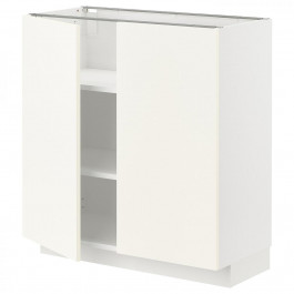 IKEA METOD Нижня шафа/полиці/2 дверцята, білий/Vallstena білий, 80x37 см (895.071.33)