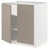 IKEA METOD Нижня шафа/полиці/2 дверцята, білий/Upplov матовий темно-бежевий, 80x60 см (794.917.26) - зображення 1