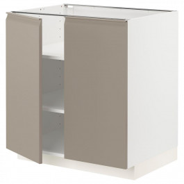 IKEA METOD Нижня шафа/полиці/2 дверцята, білий/Upplov матовий темно-бежевий, 80x60 см (794.917.26)