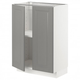 IKEA METOD Нижня шафа/полиці/2 дверцята, білий/сірий Bodbyn, 60x37 см (894.700.40)