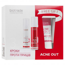   Biotrade Подарочный набор унисекс  ACNE OUT Три шага против прыщей 50+60+60 мл (3800221841249)