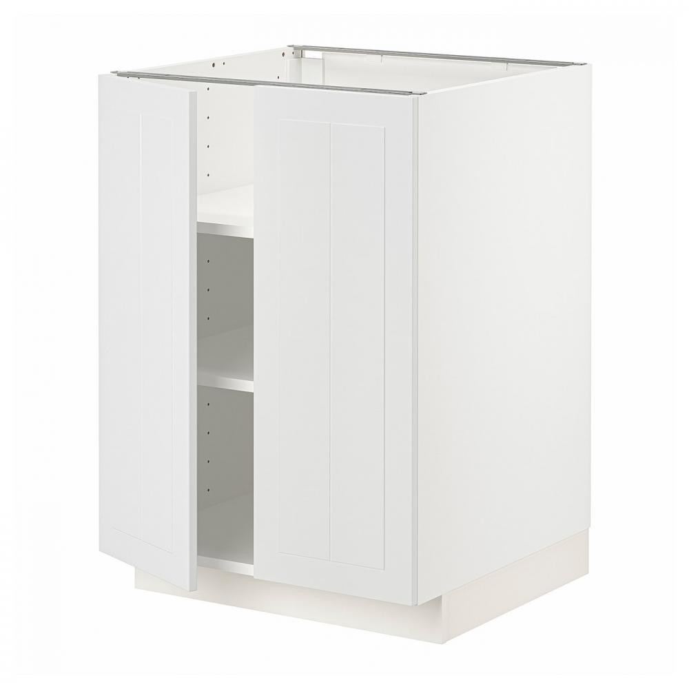 IKEA METOD Нижня шафа/полиці/2 дверцята, білий/Stensund білий, 60x60 см (594.583.27) - зображення 1