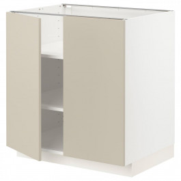 IKEA METOD Нижня шафа/полиці/2 дверцята, білий/Havstorp бежевий, 80x60 см (794.658.12)