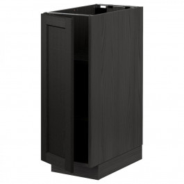IKEA METOD Нижня шафа/полиці, чорна/чорна морилка Lerhyttan, 30x60 см (694.699.62)