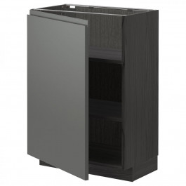 IKEA METOD Нижня шафа/полиці, чорний/Voxtorp темно-сірий, 60x37 см (194.571.98)