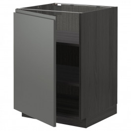 IKEA METOD Нижня шафа/полиці, чорний/Voxtorp темно-сірий, 60x60 см (194.675.07)