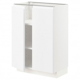 IKEA METOD Нижня шафа/полиці/2 дверцята, білий/Voxtorp матовий білий, 60x37 см (894.614.70)