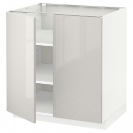 IKEA METOD Нижня шафа/полиці/2 дверцята, білий/Ringhult світло-сірий, 80x60 см (694.550.31)