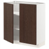 IKEA METOD Нижня шафа/полиці/2 дверцята, білий/Sinarp коричневий, 80x37 см (794.626.77) - зображення 1