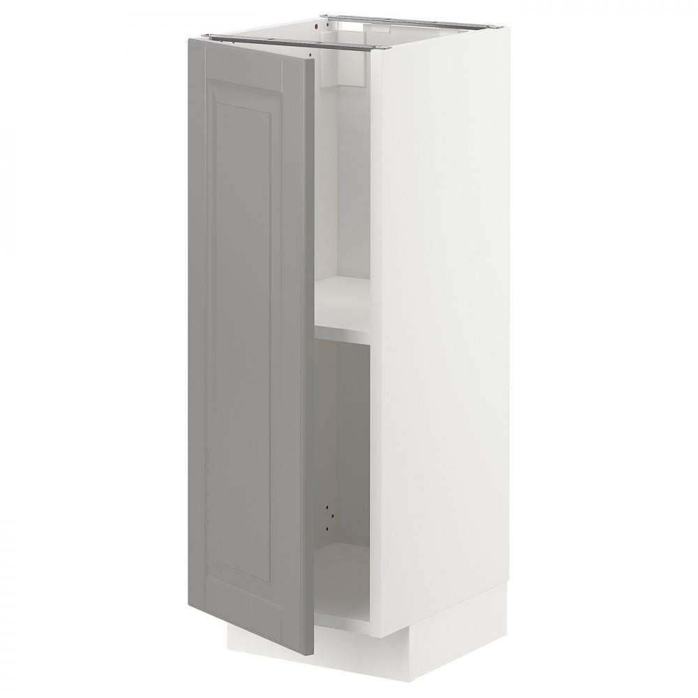 IKEA METOD Нижня шафа/полиці, білий/сірий Bodbyn, 30x37 см (294.677.57) - зображення 1