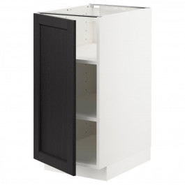 IKEA METOD Нижня шафа/полиці, білий/чорний тонований Lerhyttan, 40x60 см (994.609.22)
