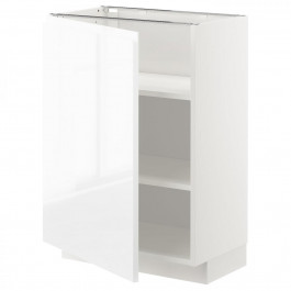 IKEA METOD Нижня шафа/полиці, білий/Voxtorp глянець/білий, 60x37 см (194.673.19)