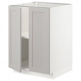 IKEA METOD Нижня шафа/полиці/2 дверцята, білий/Lerhyttan світло-сірий, 60x60 см (394.621.51)