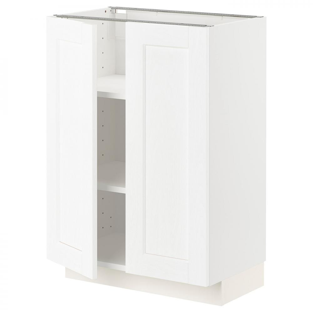 IKEA METOD Нижня шафа/полиці/2 дверцята, Enkoping білий/біла імітація дерева, 60x37 см (594.733.75) - зображення 1