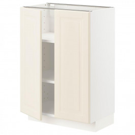 IKEA METOD Нижня шафа/полиці/2 дверцята, білий/Bodbyn cream, 60x37 см (894.559.59)