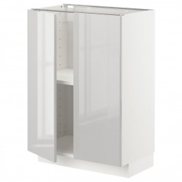 IKEA METOD Нижня шафа/полиці/2 дверцята, білий/Ringhult світло-сірий, 60x37 см (494.645.31)