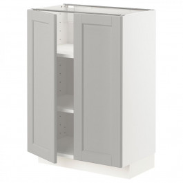 IKEA METOD Нижня шафа/полиці/2 дверцята, білий/Lerhyttan світло-сірий, 60x37 см (994.600.50)
