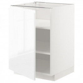 IKEA METOD Нижня шафа/полиці, білий/Voxtorp глянець/білий, 60x60 см (394.611.75)
