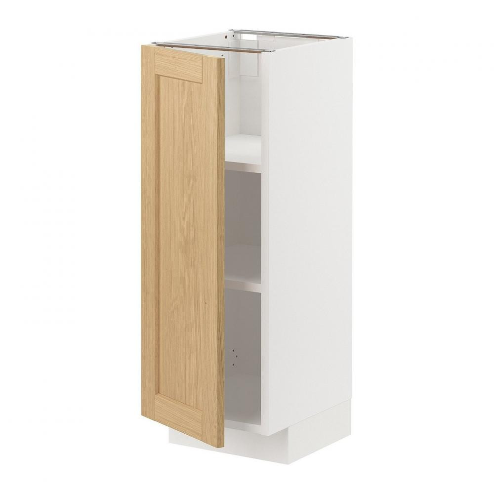 IKEA METOD Нижня шафа/полиці, білий/дуб форсбакка, 30х37 см (195.090.98) - зображення 1