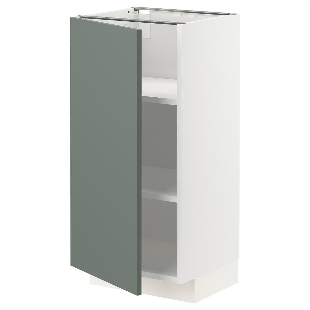 IKEA METOD Нижня шафа/полиці, білий/бодарп сіро-зелений, 40x37 см (894.564.02) - зображення 1